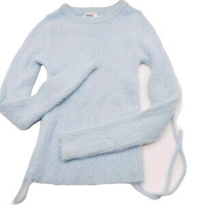 Princess Polly Jesica Light Blue Ruched Sides Cropped Knit Sweater S/M